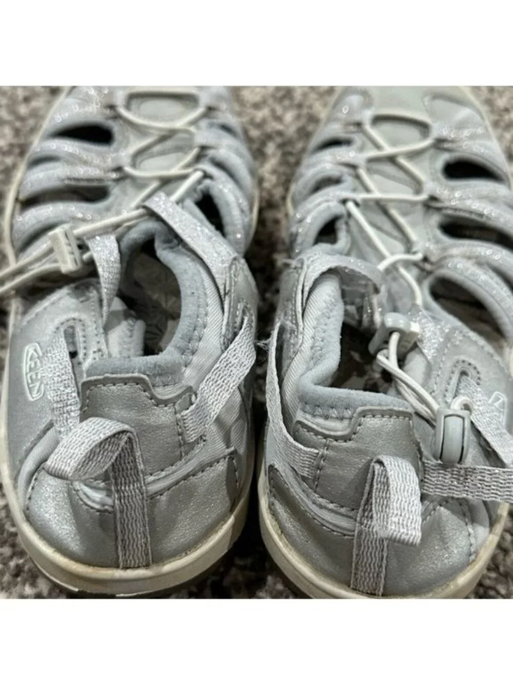 Keen Silver Grey Adjustable Athletic Sandals Youth Size 5 Durable Comfy Sport Sh